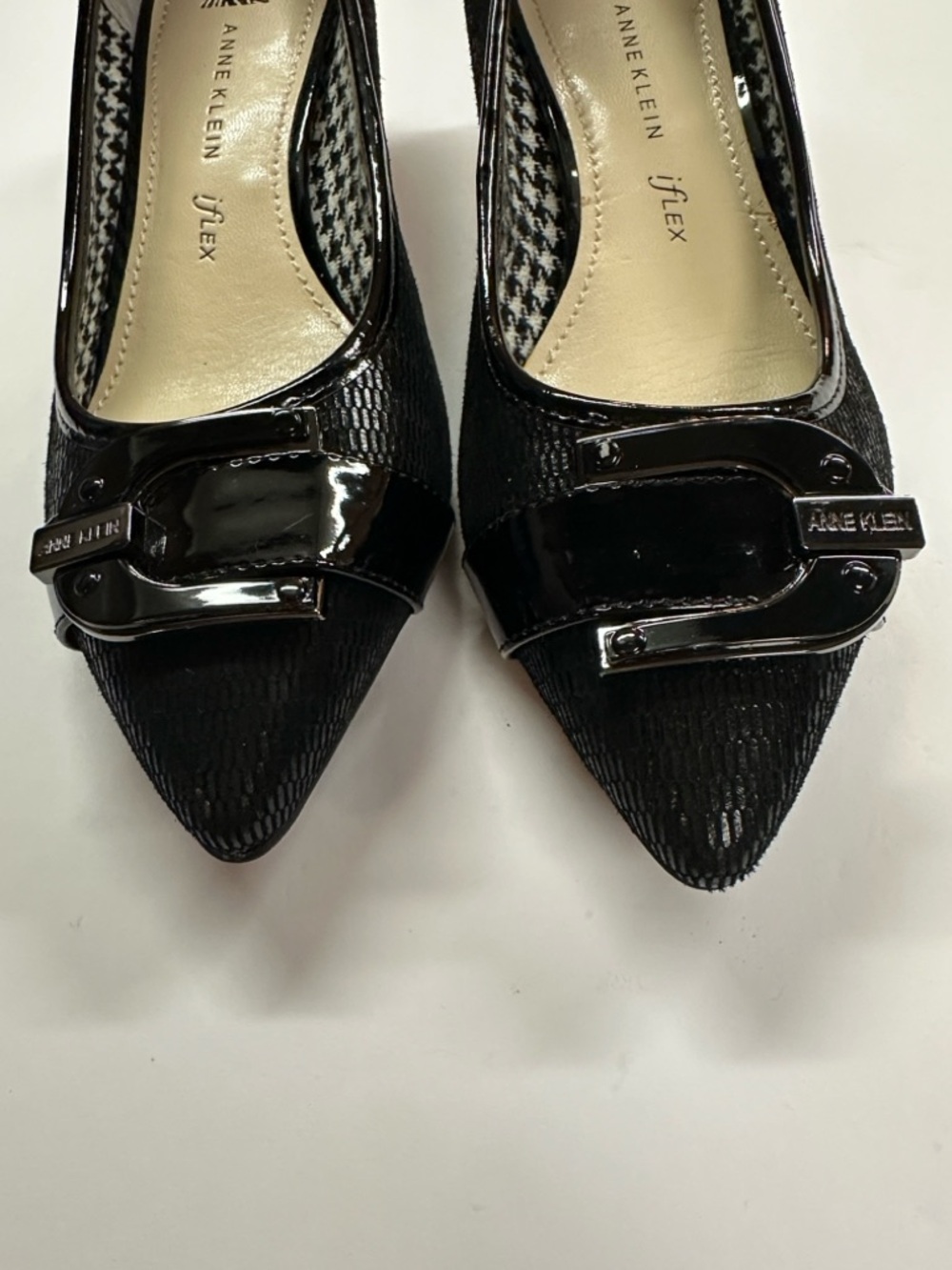 Anne Klein AKMADALON Iflex Leather Kitten Heel Pump Textured Size 6 - Picture 5 of 13